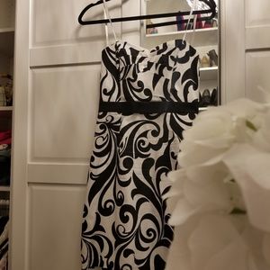 Black and white mini dress